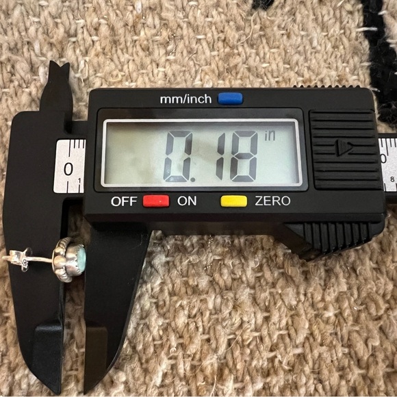 ❤️ Paloma Turquoise Navajo Southwestern Brushed 925 Stud Earrings Closed Back 4G - Picture 13 of 15